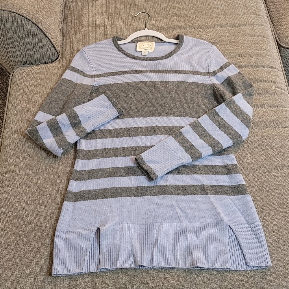 Sail To Sable Sts Cashmere Wool Blend Casual Stripe Sweater Size Medium